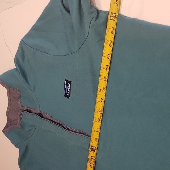 LL Bean Sweat Top Men's XL Green Button Down 3/4 Long Sleeves 100% Cotton - Picture 9 of 11